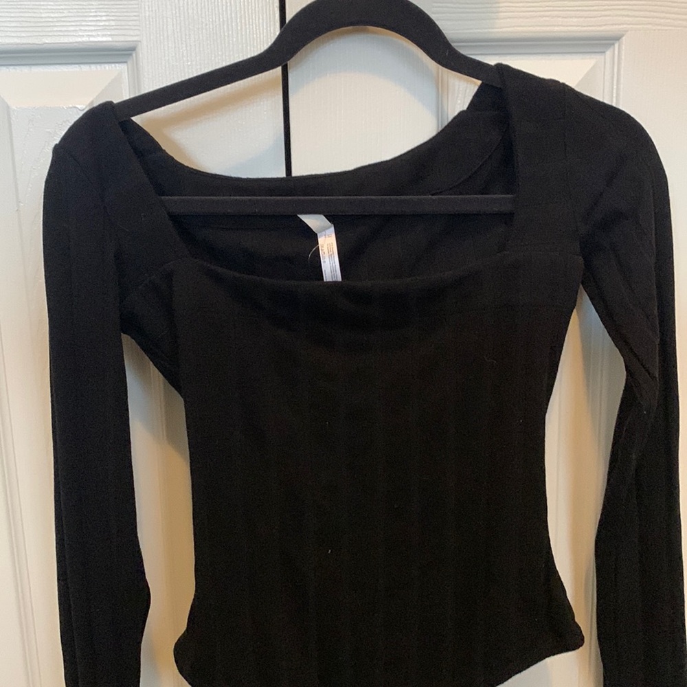 Free People Black bodysuit